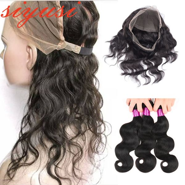 2019 9a Indian Body Wave Straight Hair With 360 Lace Frontal