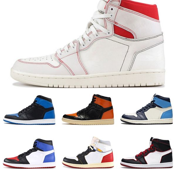 

og high 1 jumpman sports mens 2020 basketball shoes 1s unc womens trainers mid fearless crimson tint travis scotts banned bred men snea#548