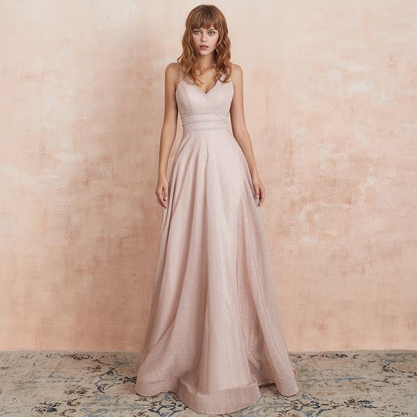 

vkbridal v-neck evening dress 2019 a-line sparkle homecoming dress long lace up prom party gowns with crystal real picture, White;black