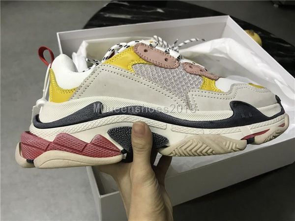 

paris 17fw triple-s walking shoes dad shoes chaussures femme triple s 17fw кроссовки для мужчин женщин старинные старые дедушки тренер откры, Black