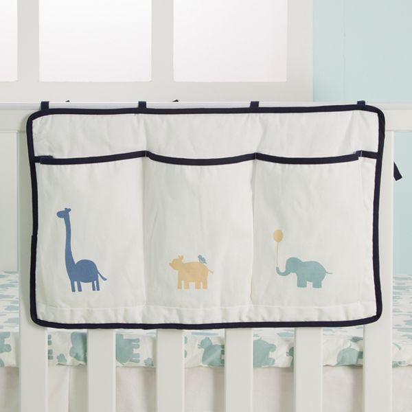 

baby hanging organizer baby crib bed nursery storage bag newborn cama infantil diaper stacker cotton caddy container items
