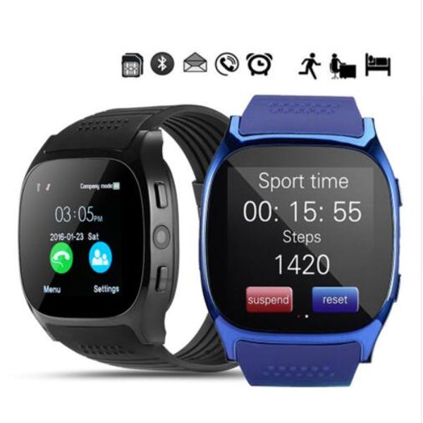 

bluetooth phone fm smart watch t8 wristband android smart watch sim intelligent mobile phone sleep state smart watch retail package
