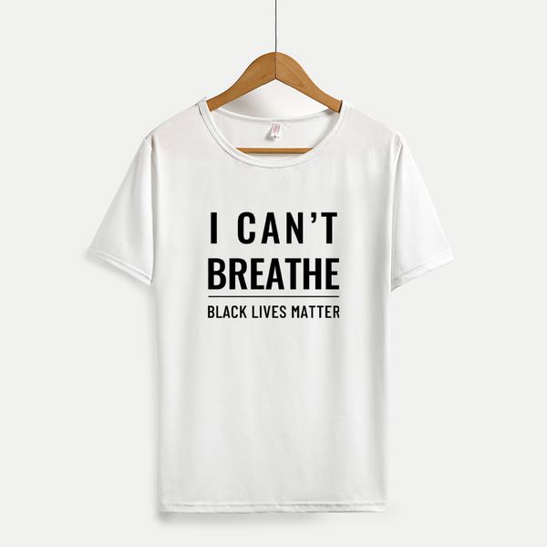 

black lives matter mens letter print t-shirts womens print summer t-shirts i can't breathe 2020 casual solid color outdoorwears sale, White;black