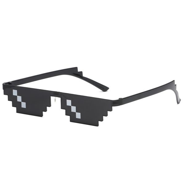 

thug life glasses deal with it sunglasses men mosaic pixel sun glasses women 2018 polygonal 8 bits style pixel party eyewear, White;black