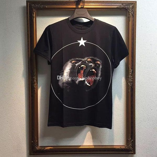 

роскошные мужские модельер футболка с коротким рукавом мужчины женщины высокого качества тенниски mens конструктора тройники сердитый обезья, White;black