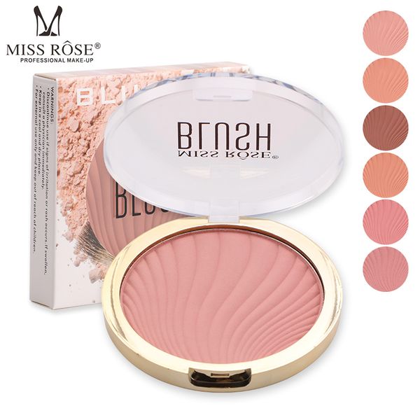 

miss rose face makeup blush palette 6 colors orange peach pink pigment waterproof long lasting natural smooth blusher ms178
