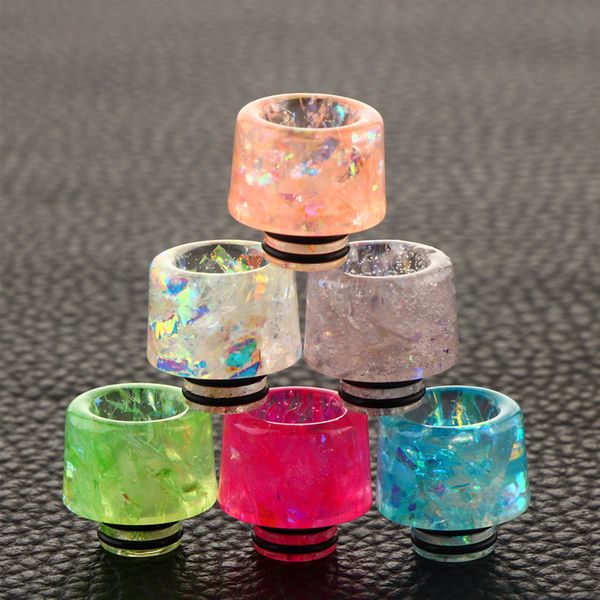 

810 Drip Tip and 510 Mouthpiece shining Flower Wide Bore Tips Food grade crystal Shine Mushroom head For 510 or 810 Atomizers