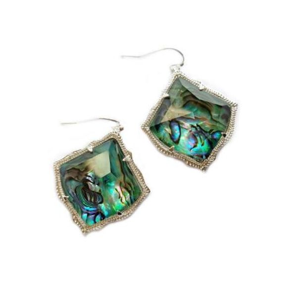 

fashion kendra rhombus kite abalone dangle earring jewelry for women, Silver