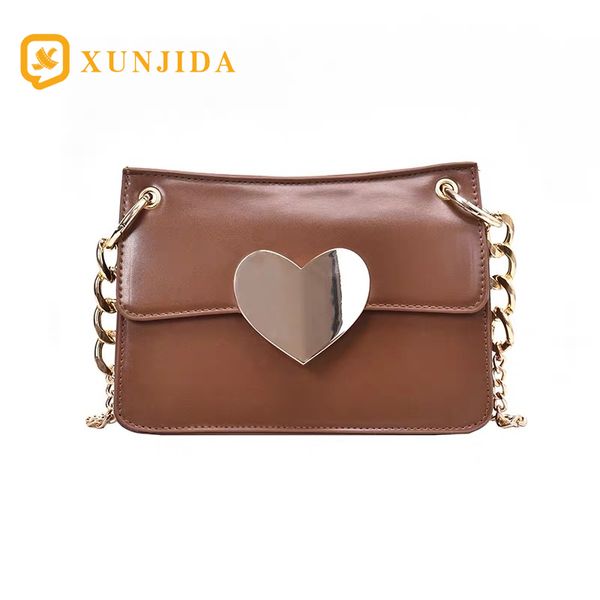 

xunjida 2020 pu leather crossbody bags for women shoulder messenger bag with metal handle lady travel totes heart-shaped button