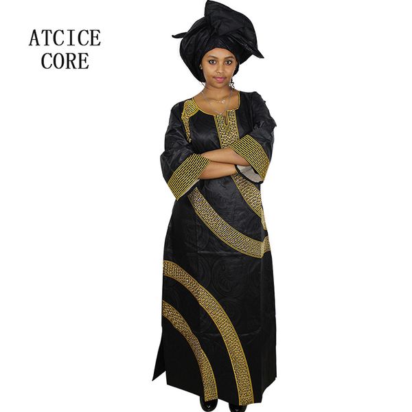 

african dresses for woman bazin riche embroidery design long dress a175, Red