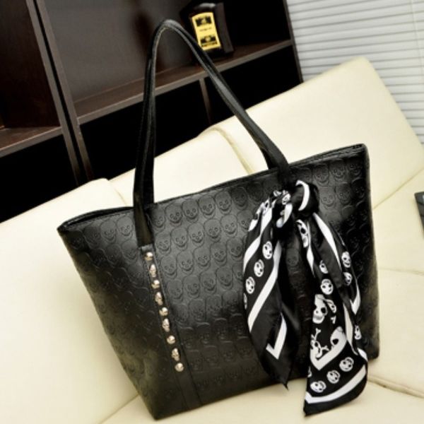 

2019 new women's bag ladies shoulder bag casual fashion rivet ladies messenger ribbon handbag casual tote pu soft