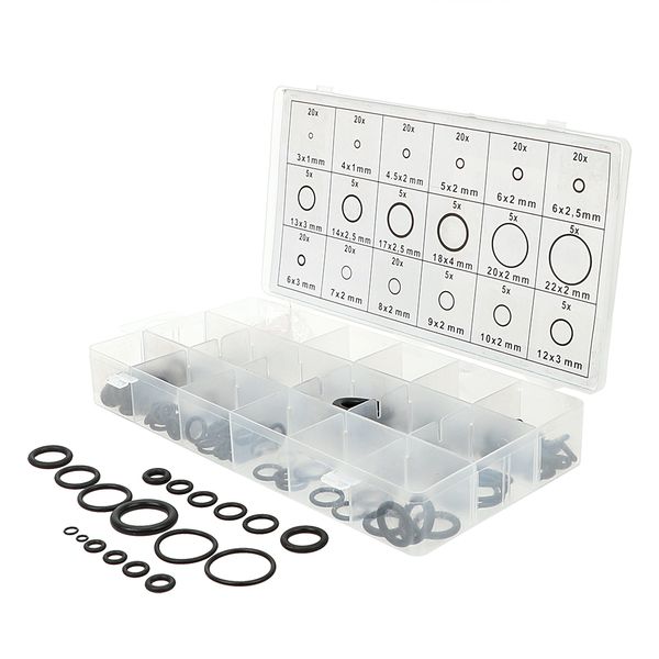 

diywork rubber o ring 225pcs watertightness assortment kit black washer seals 18 sizes