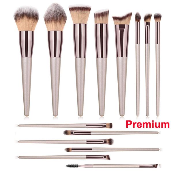 Set pennelli trucco 14 pezzi Kit pennelli Kabuki Fondotinta premium Ombretto Polvere Blending Sopracciglio Pennelli ciglia Kit pennelli trucco cosmetico