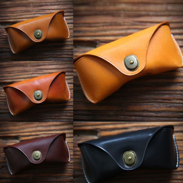 

stvem handmade italian vegetable tanning leather sun storage portable men's head layer cowhide case case storage box glasses box glasse