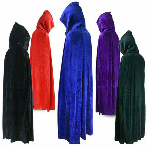 

Gothic Loose Hooded Cloak Adult Elf Witch Long Carnival Halloween Cloaks Capes Robe Larp Women Men Vampires Grim Reaper Party