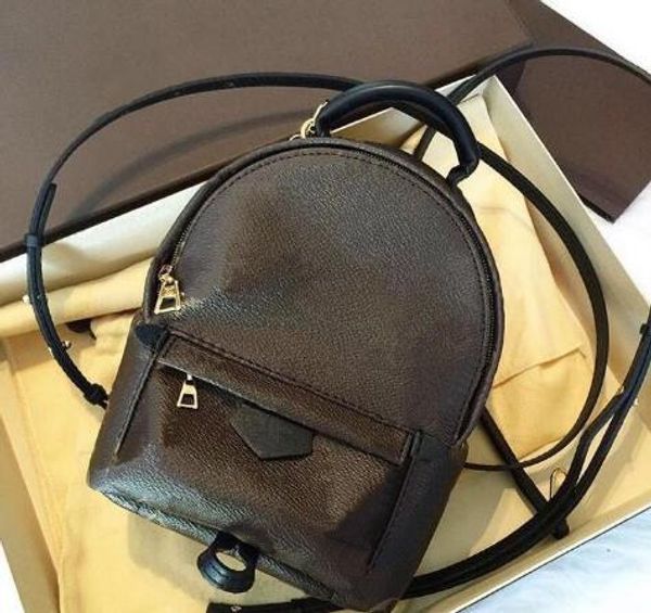 

designer- women's palm springs mini backpack punk style genuine leather children backpack printing leather mini backpacks new