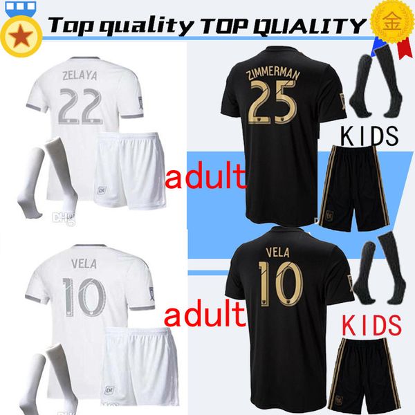 

19 20 kid lo angele fc carlo vela lafc occer jer ey kit 2019 2020 men boy gaber ro i ciman zimmerman football hirt, Black;red