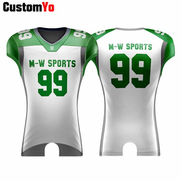 

professional sublimation v-neck american football jersey mens sports breathable elastic sleeves football shirts