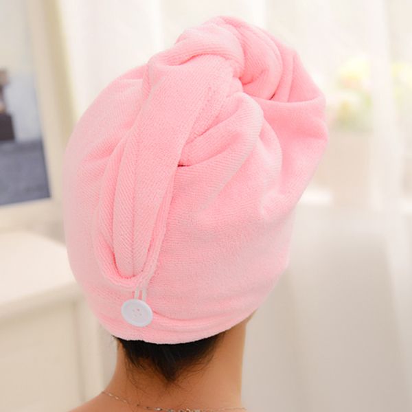 

2 pcs super absorbent hair drying towel bathing cap bathrobe head wrap speed-drying towel solid color hair wrap drying uyt