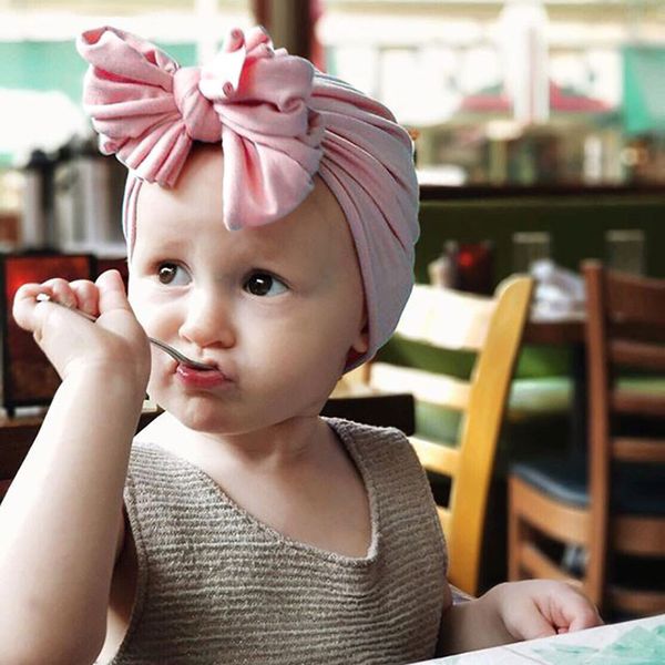 

newborn baby hats 16 design solid bow fetal cap baby kids caps infant girl caps newborn boy girls hats 07, Yellow