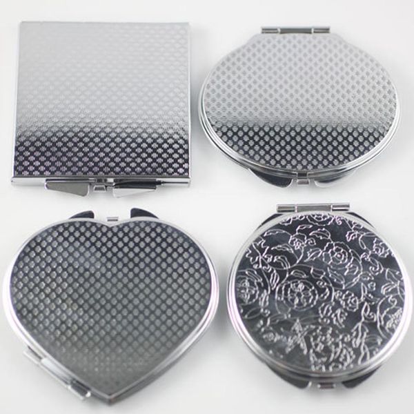 

mini folding mirror pocket mirror portable makeup stainless steel metal round square heart oval beauty accessories