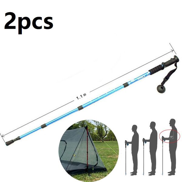 

2pcs/lot trekking poles hike walking stick nordic walking cane aluminum ski camp outdoor hiking poles crutches tent bracket