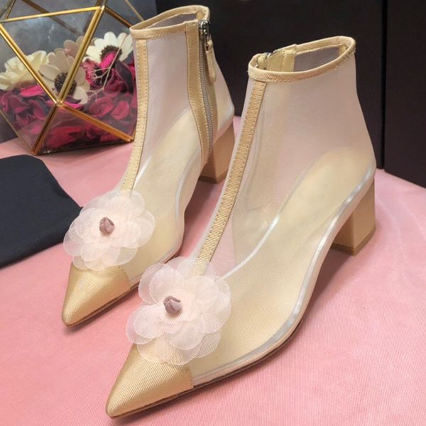 

nude hollow boots soft short boots for women fashion spring summer women black transparent for