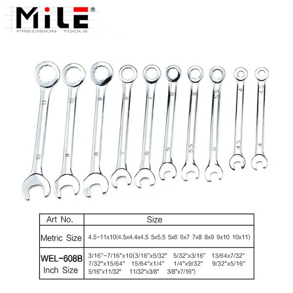 

10pcs combination mini wrench set screwdriver kit repair spanner repair tool reversible ratchet electronic hardware end metric