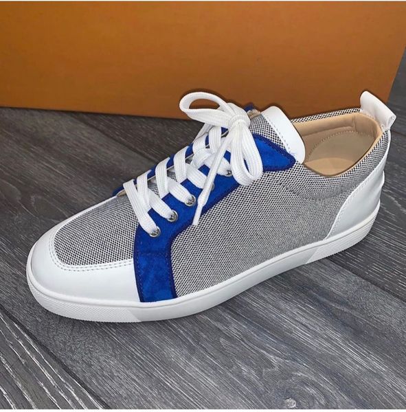 

2019 luxury designer rantulow flats red bottom sneakers shoes for men,women brands new junior casual party dress lll, Black
