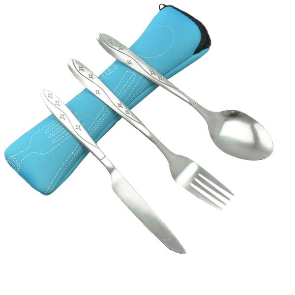 

camp kitchen outdoor tableware stainless steel fork spoon travel camping cutlery tools picnic equipment
