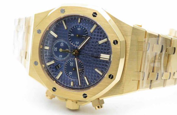 

mens edition chronograph ss316l yellow gold asia 7750 lue checkered automatic movement mens watches, Slivery;brown