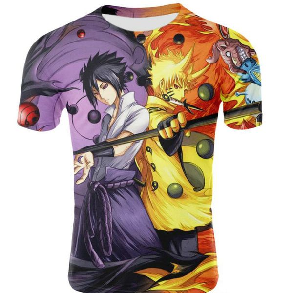 

марка новые harajuku наруто 3d печати прохладный футболки мужчин / женщин с коротким рукавом лето топы тис какаши майка плюс размер, White;black