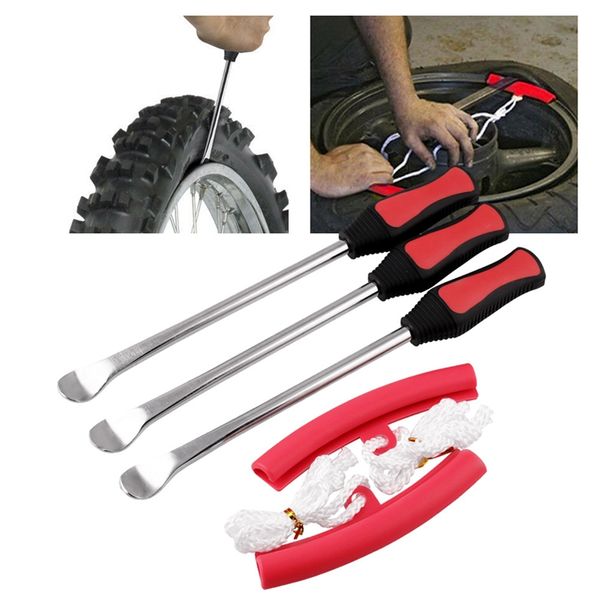 

tire levers spoon set-heavy duty motorcycle bike car tire irons tool kit,3 pcs changing spoon + 2 pcs rim protector