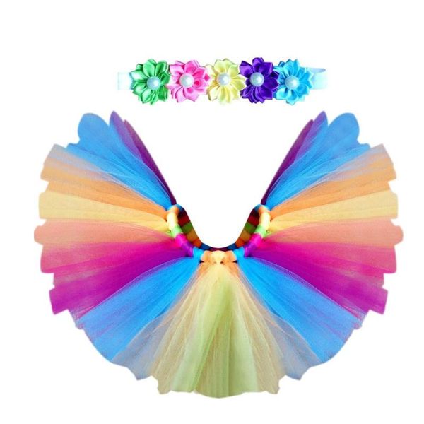 

cute kids girls crochet multicolor tutu skirt flower hairband p props, Yellow