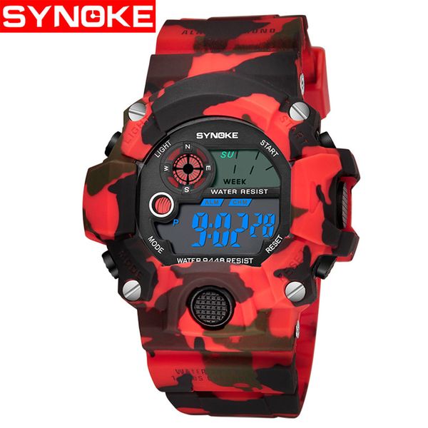 

camouflage sports watch men alarm clock 30m life waterproof led display digital watches electronic wristwatches clock relogio masculino, Slivery;brown