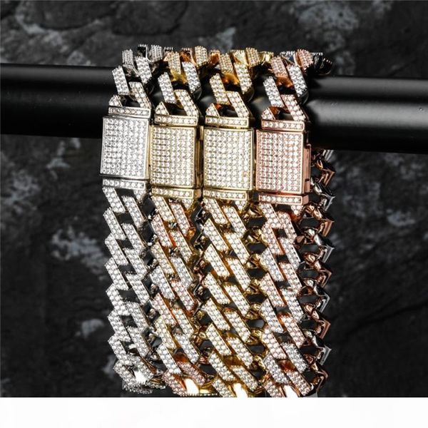 

new fashion mens bracelets gold chains cuban link bracelet punk hip hop jewelry gold silver color cz design men gift for men, Black
