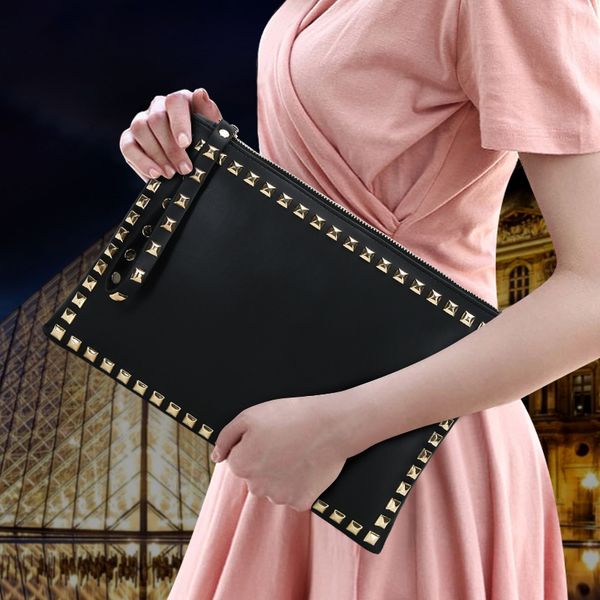 

women's bag 2019 new bag female star fashion rivet envelope women womens bags handbags