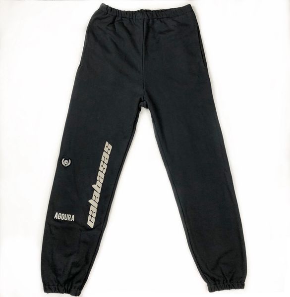 

mens designer pants trousers season5 calabasas badge embroidery agoura print elastic waist track pants fashion brand sweatpants, Black