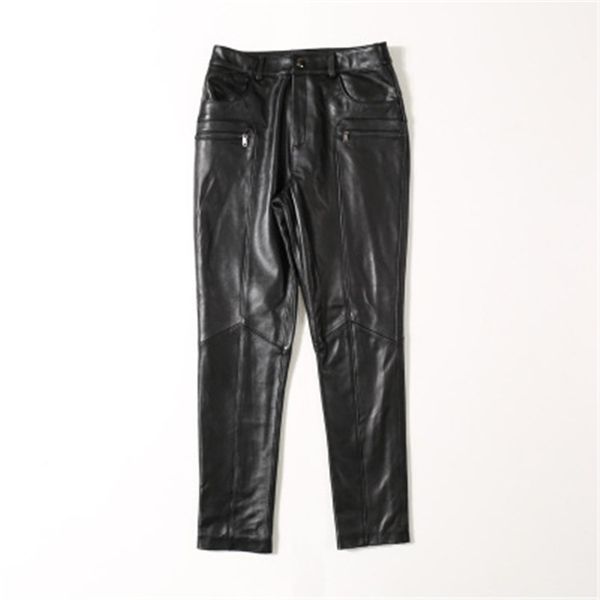 

2020 женщины new real подлинная овцы кожаные штаны c21, Black;white