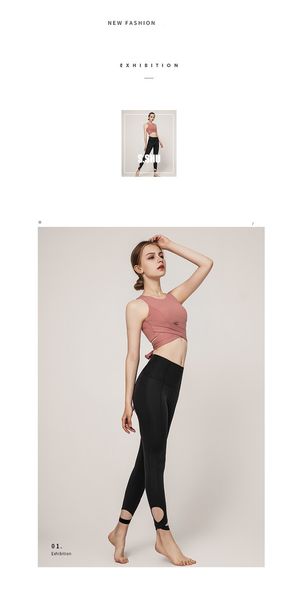 

yoga 7/8 gym leggings tie back bandage sports bra 2 piece sports wear for women training suit sportswear, White;red