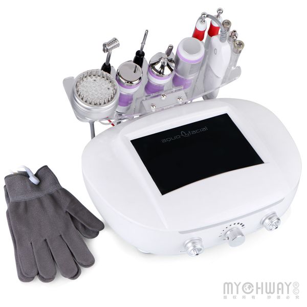 Nuovo arrivato Diamond Dermabrasion Machine Ultrasuoni Ultrasuoni Photon Skin Rejuvenation Microcurrent Galvanic Gloves Hot Cold Probe Anti-age