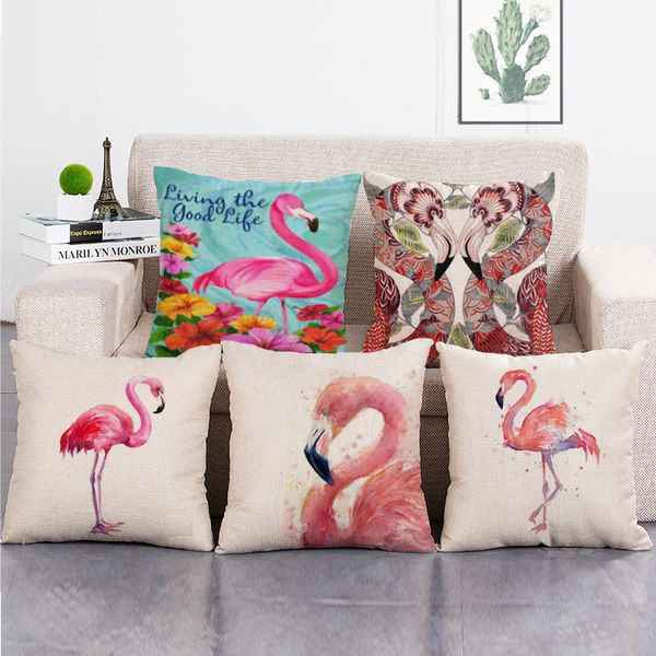 

flamingo decorative pillows cushion cover polyester pillowcase pillowcover cojines decorativos para sofa cuscini decorative