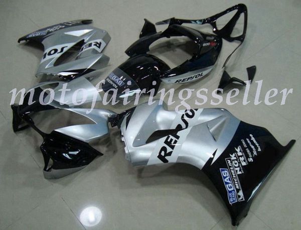 

oem quality new abs full fairings kits fit for honda vfr800 2002 03 04 05 06 07 08 09 2010 2001 2012 bodywork set silver and black