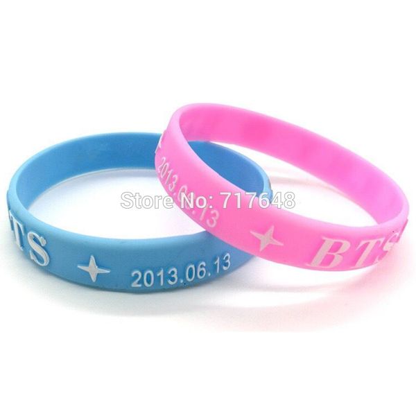 

1pc bangtan boys army wristband silicone bracelets cuff bangles a, White