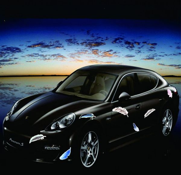 

новый стиль 3d красочные царапины покрытия реалистичных перьев отличительных знаков, автомобили diy персонализированных наклеек пера поцарап