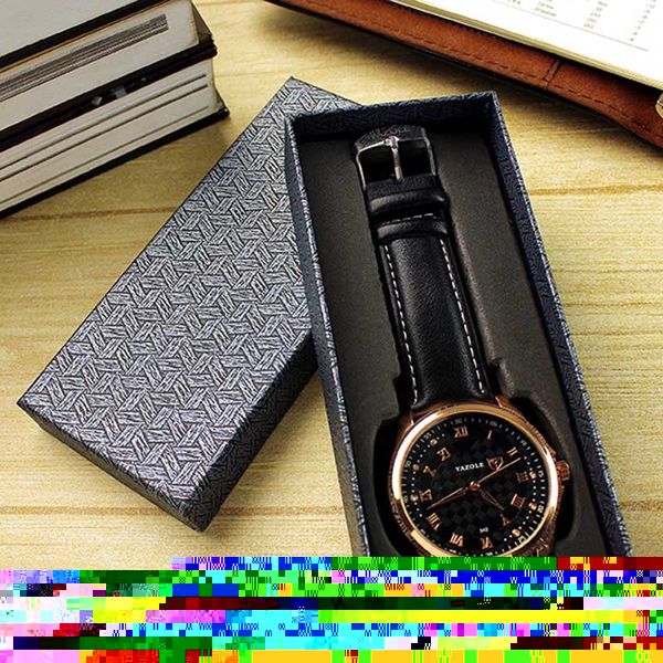 

dropshipping gift watch box packaging long design durable fashion storage case for wedding party, Black;blue