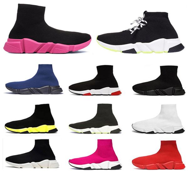 

shoelace casual sock shoes speed trainer black red triple black fashion brand socks boots sneaker trainer shoe 36-45