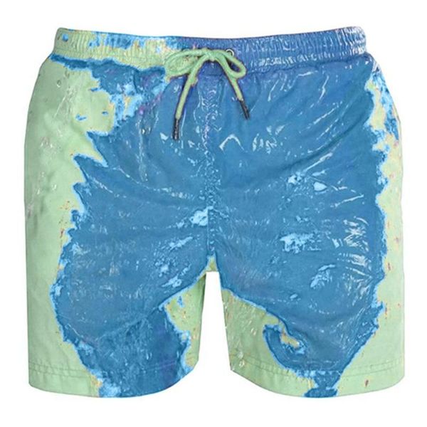 

magical color changing beach shorts men quick dry swimwear beach pants color discoloration shorts swimming surfing board