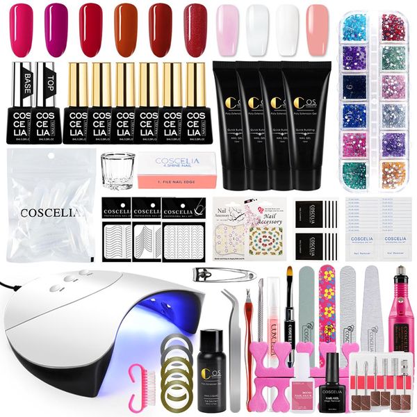 

36w uv lamp nail extension set nail set for manicure kit gel varnish drill machine kit file tool