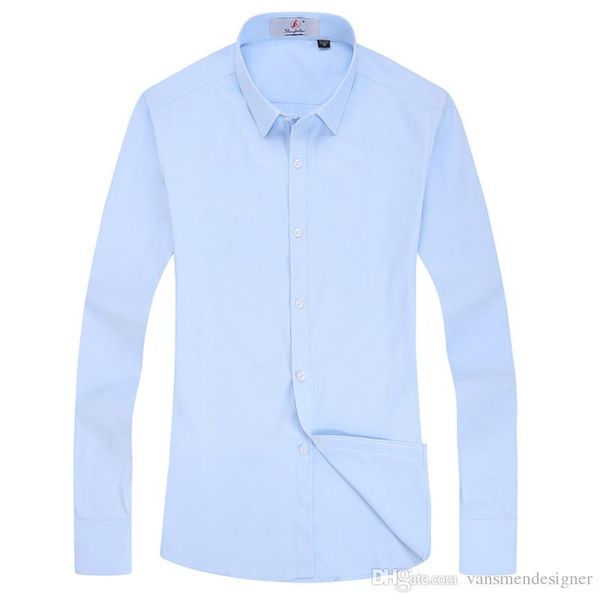 

luxury mens dress shirt fahsion thin solid color designer slim long sleeves male shirt, White;black